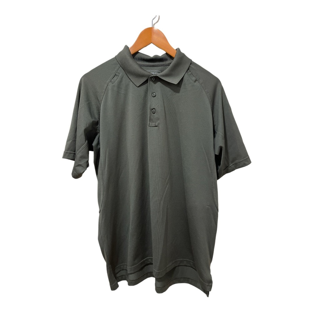 5.11 Tactical Series Polo Shirt Men's Large Green Olive Short Sleeve Solid